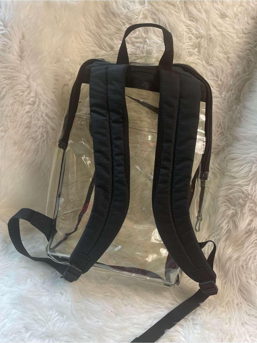 Nike Brasilia training transparent PVC Backpack with Black Trim and Logo - Picture 8 of 15